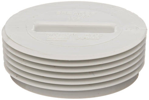 Spears P110 Series PVC DWV Pipe Fitting, Flush Plug, 1-1/2" NPT Male