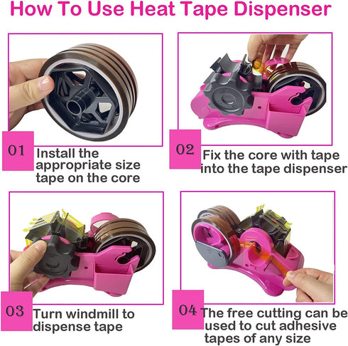 Heat Tape Dispenser for Sublimation, TL-JIYPU Multi-Roll Cut Heat Transfer Tape Holder with 1 inch, 3 inch Core,