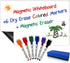 Magnetic Fridge Whiteboard Sheet for Kitchen Refrigerator - Dry Erase Magnetic White Board Organizer & Planner 11"x17" Strong Magnet with Stain Resistant Technology includes 6 Markers and Big Eraser by Scribbledo