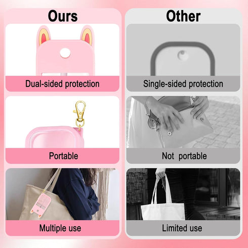 Estedro 4Pcs 1 Oz Silicone Case Compatible with Touchland Hand Sanitizer Spray Holder Portable Protective Case