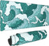 XL Japanese Green and White Wave Gaming Mouse Pad, Non-Slip Rubber Base, Stitched Edges, 31.5 x 11.8 Inch