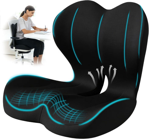 BANKQF Seat Cushion for Office Chair and Car, Lumbar Support Pillow for Office