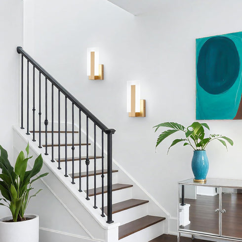 JERANDO 8W 6000K Modern LED Wall Sconces, Indoor Acrylic Wall Mounted Lighting Fixture, Cool White Hardwired LED Wall