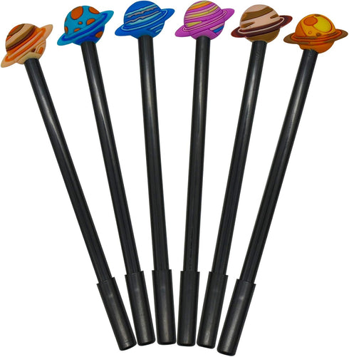 Maydahui 36PCS Colorful Planet Roller Pen Set, Black Gel Ink, Fancy Galaxy Design for School Office
