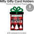 Set 8 Big Dot of Happiness Plaid Holiday Teacher Appreciation Gift Card Holders with Envelopes, Thank You Teacher