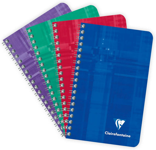 Clairefontaine Wirebound Notebook - Ruled 50 Sheets, 3 x 4 3/4, Sold Individually (Assorted Cover Color Random)