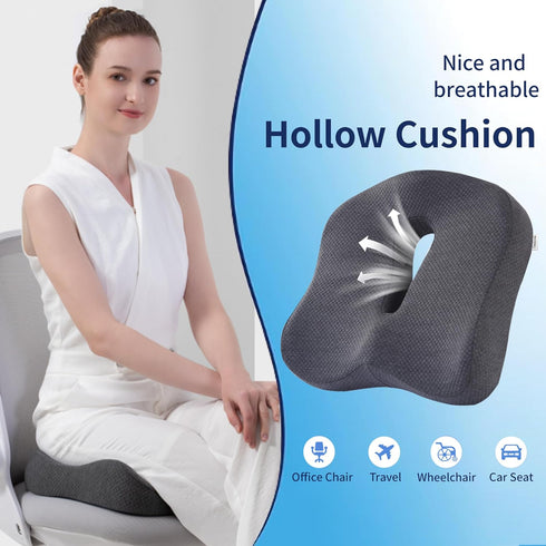 seeknow Ultimate Comfort Memory Foam Donut Cushion for Women/Men Donut Cushions for Sitting Postpartum Pillow Doughnut