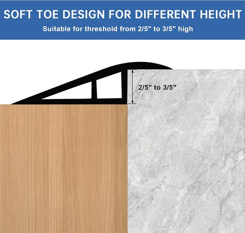 Floor Transition Strip Self Adhesive for Vinyl Door Threshold, Carpet Edging Strip from 2/5" to 3/5" (White, 3.3 Ft)