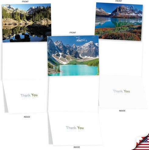 The Best Card Company 10 Assorted Landscape Thank You Notes Box Set 4 x 5.12 Inch with Envelopes (10 Designs, 1 Each)