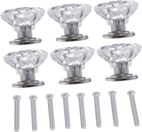 6pcs Decorative Mini Drawer Knobs Lightweight Bedside Cabinet Handles for Easy Installation