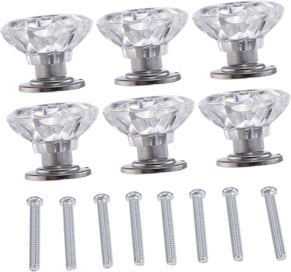 6pcs Decorative Mini Drawer Knobs Lightweight Bedside Cabinet Handles for Easy Installation