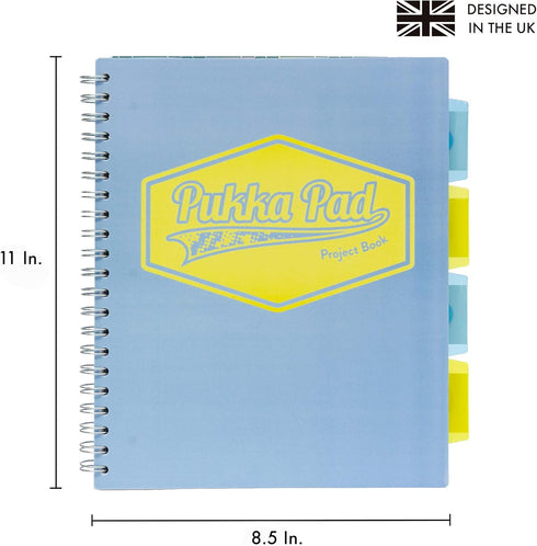 Pukka Pad 5 Subject Spiral Notebook 3-Pack, 200 Pages with Repositionable Dividers & Perforated Edges for Office