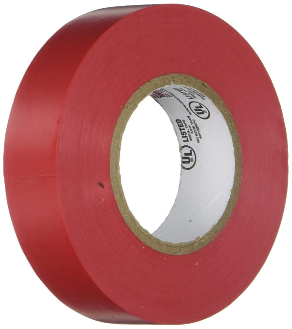 Morris 60010 Red Vinyl Plastic Electrical Tape, 7 mil, PVC, 66' Length, 3/4" Width, 1-Pack