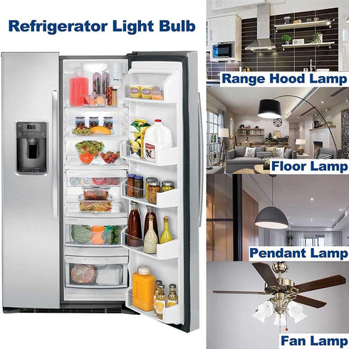 Upgraded 5304517886 kei d28a kel2811 LED Bulb E17 4W Refrigerator Light Bulb, Daylight 5.5W, Pack of 2
