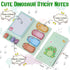 Dinosaur Sticky Notes Set - 360 Sheets Cute Cartoon Animal Dinosaur Self-Stick Memo Pads for Students, Office