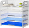 Marbrasse Paper Organizer Letter Tray, 5 Tier Mesh File Organizer with Handle for Home Office Supplies - White
