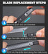 6 Pack Utility Knife Retractable with 30 Degree Snap Off Blade, Extra 20 Sharp Blades for Heavy Duty