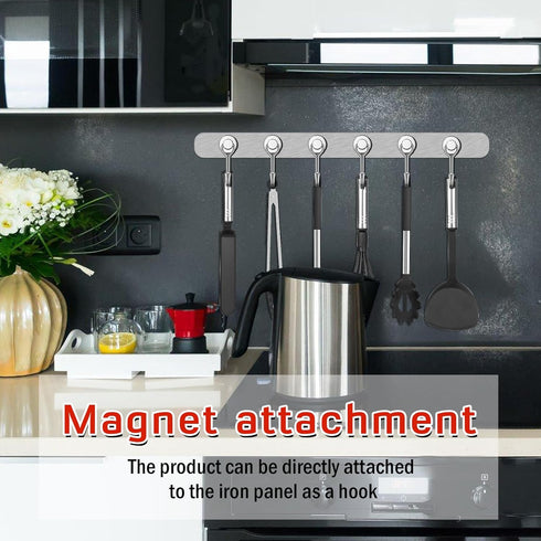 FINDMAG Magnetic Hooks, 30lbs+ Heavy Duty Hooks, Swivel Swing Hooks for Fridge, Kitchen, Garage, 20 Pack, Silver