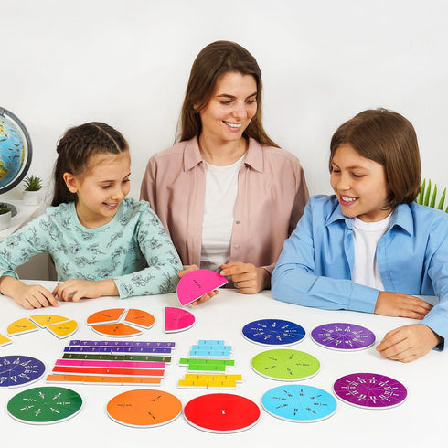Simply magic 166 Set PCS Magnetic Fraction Tiles & Fraction Circles - Elementary Fraction Manipulatives Class
