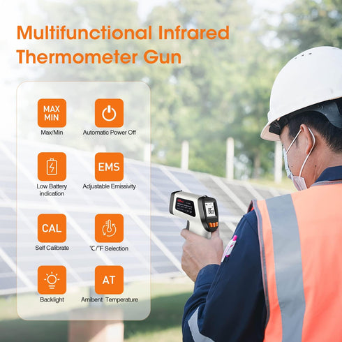 Infrared Thermometer, LEERCHUANG Digital Temperature Gun for Pizza Oven, Non-Contact Laser Thermometer