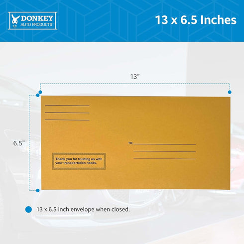 Pre-Printed License Plate Envelopes - Self Seal, 100 per Box