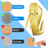 LEIFIDE Cubicle Hooks, Fabric Panel Wall Hooks for Office Home Kitchen Room, 10 Pieces (Gold)