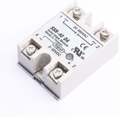 DEVMO SSR-40DA Solid State Relay, DC-AC 3-32VDC 24-380VAC for Temperature Controller Tool