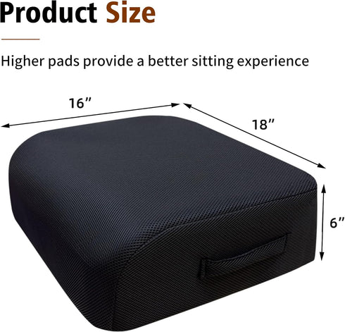 VGLCBBSTS 6-Inch Office Chair Booster Cushion Extra-Thick Height Increase Seat Pad with Dual-Layer Foam & Non-Slip