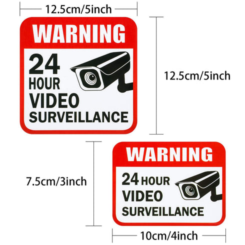 20 2 5 5 Inches 3 4 Inches 24 Tatuo Pieces Video Surveillance Sticker Sign Decal Size for Home Business Camera Alarm