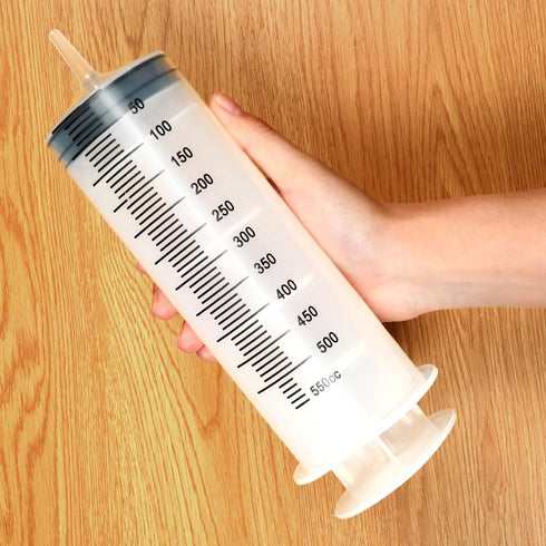 2 Pack 550ml Syringes with 55.1 Inch Tube and Needle 8G 1.5”, Sterile Individually Packaged for Labs