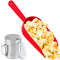 CUSINIUM Red Popcorn Scoop with Plastic Cap and Salt Shaker - Popcorn Concession Supplies Bundle