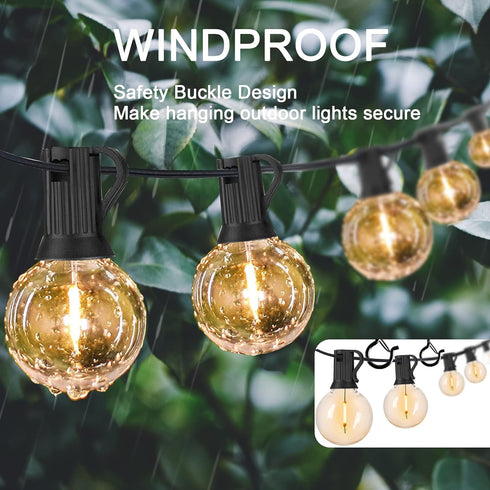 40 2.2 Inches, ADIIL PCS Q Hanger Hooks with Safety Buckle, Windproof Screw Hooks for Hanging Outdoor String Lights