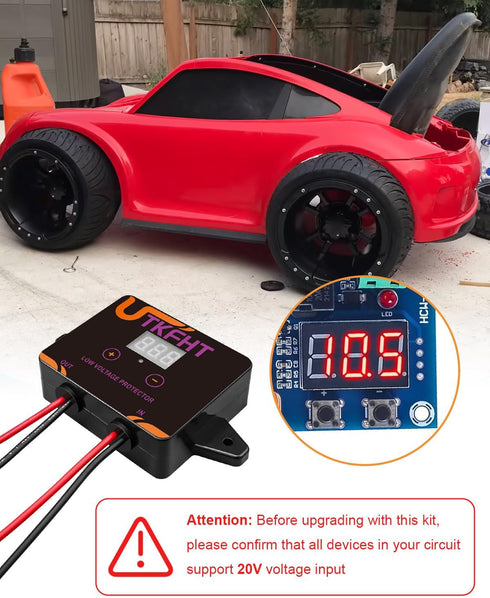UTKFHT M18 18V 20V Upgrade Power Wheel Adapter Kit Compatible with Dewalt Battery with Voltage Regulator Fuse and Wire