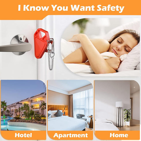 Portable Door Lock Travel Door Locks for Hotel Rooms Apartment Locks Home Security Defender Door Lock Latch Extra Door