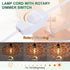 PATIKIL 8 3 Set Feet Lamp Cord with Plug, UL List Lamp Power Cord with Full Range Rotary Lamp Switch Stripped Ends