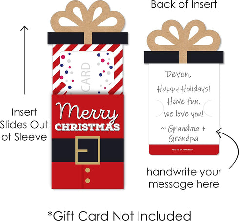 Set 8 Big Dot of Happiness Jolly Santa Claus, Christmas Money and Gift Card Sleeves, Nifty Gifty Christmas Gift Card