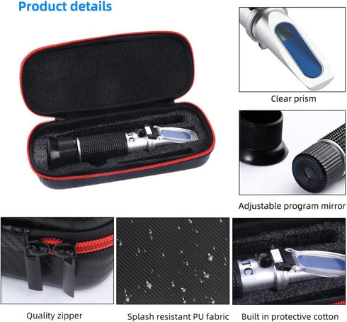 VGVGV 0-80 0-80% Brix Refractometer, Alcohol Refractometer Concentration Detector of Liquor Alcohol V/v for Wine