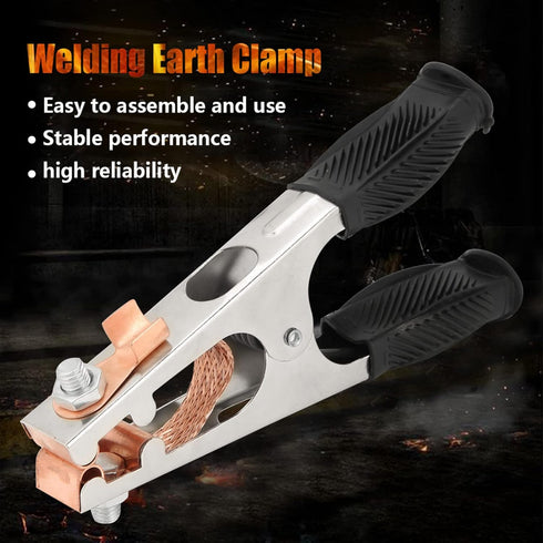 Welding Ground Clamp, 500A Electroplated Earth Clip, Copper Grounding Clamp for Manual Welder