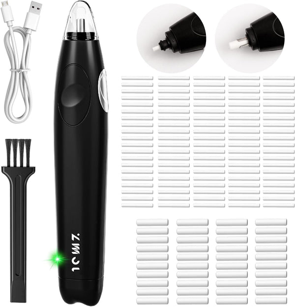 Electric Eraser for Artists, 140 Eraser Refills, Rechargeable for Drawing (Black)