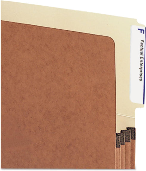 Smead End Tab File Pocket, Reinforced 4"-High Tab Top Position, Legal Size, Redrope with Manila Liner, 10 per Box
