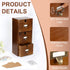 DLUGOPIS 3 3x5 3 25 2 Tier Index Card Holder Wooden Card Catalog Box with Drawers Brown Index Card Storage Box Flash