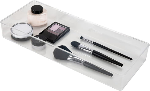 Simplify Long Rectangular Drawer Organizer, Multi-Purpose for Jewelry, Cosmetics, Desk Accessories, Super Clear