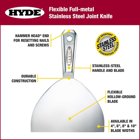 HYDE 06577 Full Metal Joint Knife, 4-inch Stainless Steel Blade for Versatile Use
