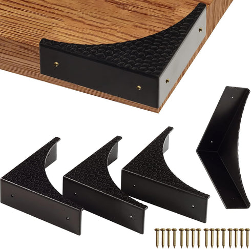 Black Metal Corner Guards Decorative Wood Funiture, 2.56'' Box Corner Protectors, Metal