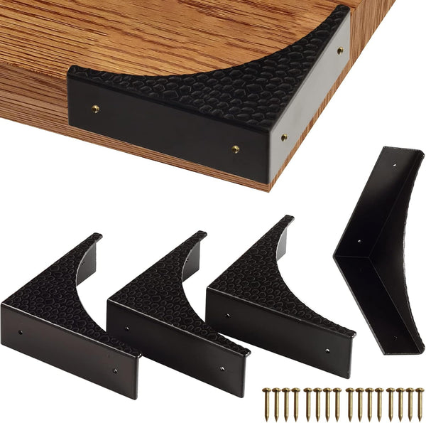 Black Metal Corner Guards Decorative Wood Funiture, 2.56'' Box Corner Protectors, Metal