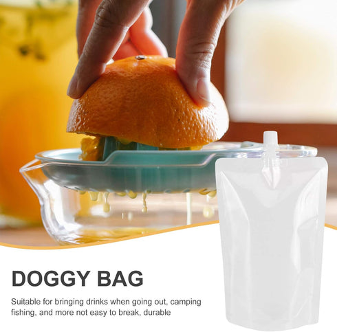 50 500Ml Packaging DOITOOL Pcs Transparent Plastic Beverage Flasks with Spout Seal Bags for Juice Soy Milk Liquid