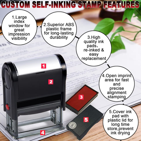 Void Stamps Custom Rubber Stamp, Self Inking Personalized Office Stamps for Business Supplies, Red Ink (Void Stamp)