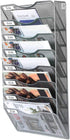 EasyPAG Wall File Organizer, 8 Tier Hanging File Holder for Home Office, Silver