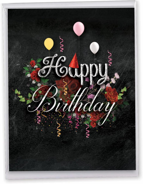 The Best Card Company Large Birthday Card with Envelope (8.5 x 11 Inch) - Fun Wordy Celebration Card J6479CBDG