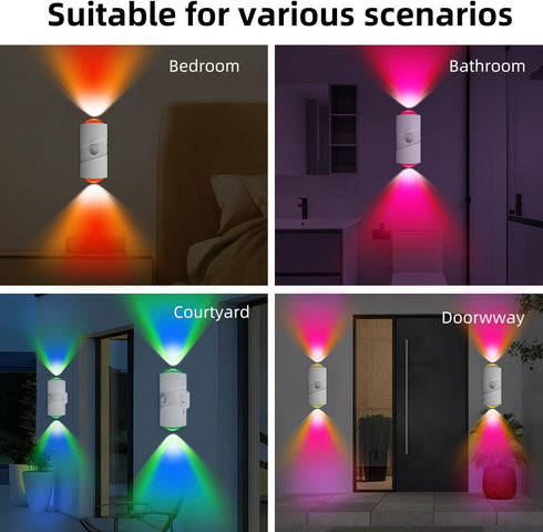 4-Level Closet, 2-Pack Rechargeable RGB Motion Sensor Night Light, Color Changing LED Night Light with Stick-on Magnet